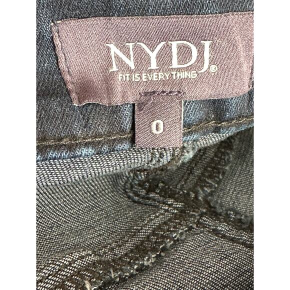 NYDJ Blue Marilyn Straight Lift Tuck Technology side studs detail jeans size 0 - Picture 3 of 11